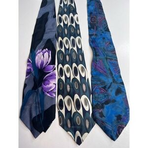 Bachrach Silk Necktie‎ Artsy Colorful Lot Of 3 Ties Very Nice